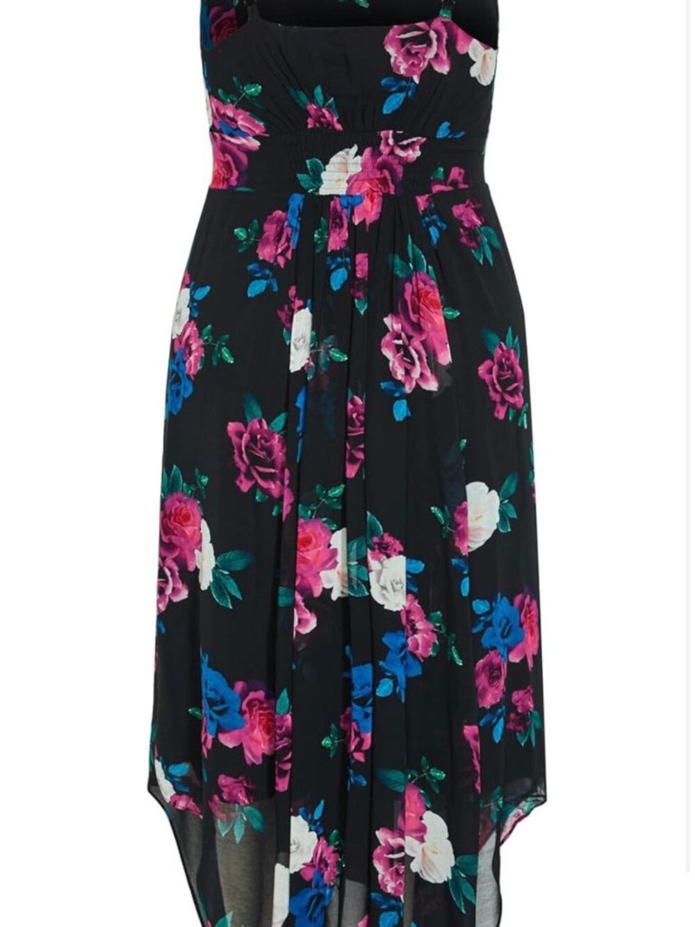 City Chic Maxine Print Maxi Dress 🌸✨ Size M/18 NWOT Floral Handkerchief Hem - Picture 5 of 5